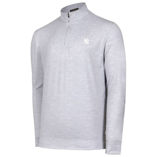 New York Yankees Sublime Tri-Blend Quarter-Zip Jacket - Gray