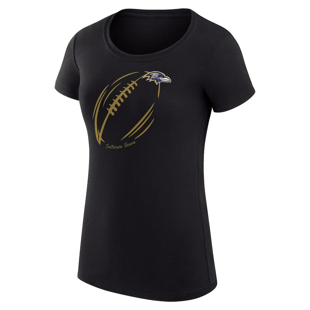 Baltimore Ravens G-III 4Her by Carl Banks Women's Super-Slim Fit Lightweight Subtle Football T-Shirt - Black discount