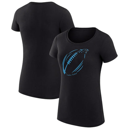 Carolina Panthers G-III 4Her by Carl Banks Women's Super-Slim Fit Lightweight Subtle Football T-Shirt - Black cheap