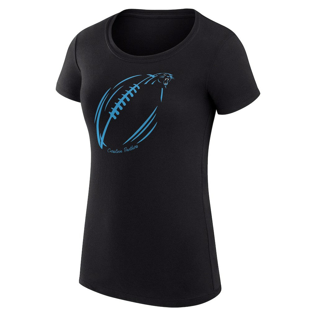 Carolina Panthers G-III 4Her by Carl Banks Women's Super-Slim Fit Lightweight Subtle Football T-Shirt - Black cheap
