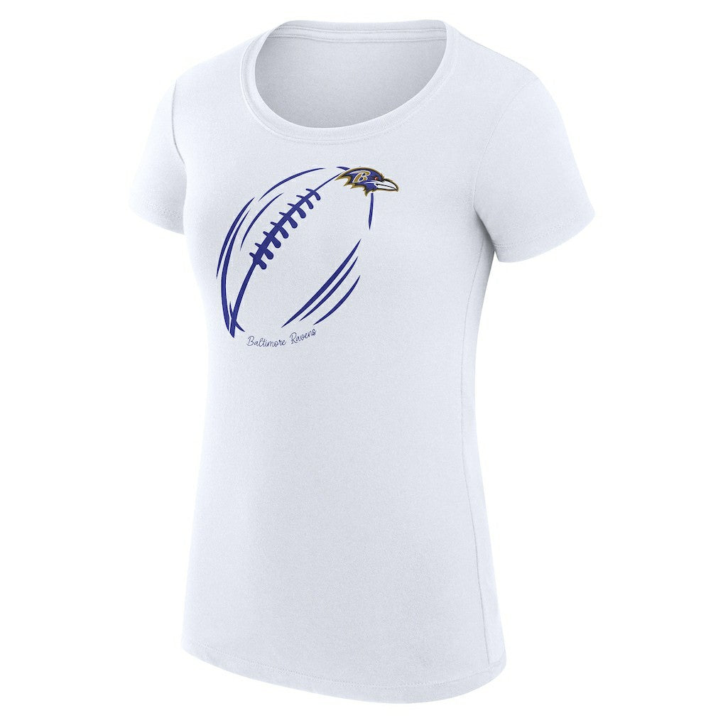 Baltimore Ravens G-III 4Her by Carl Banks Women's Super-Slim Fit Lightweight Subtle Football T-Shirt - White outlet