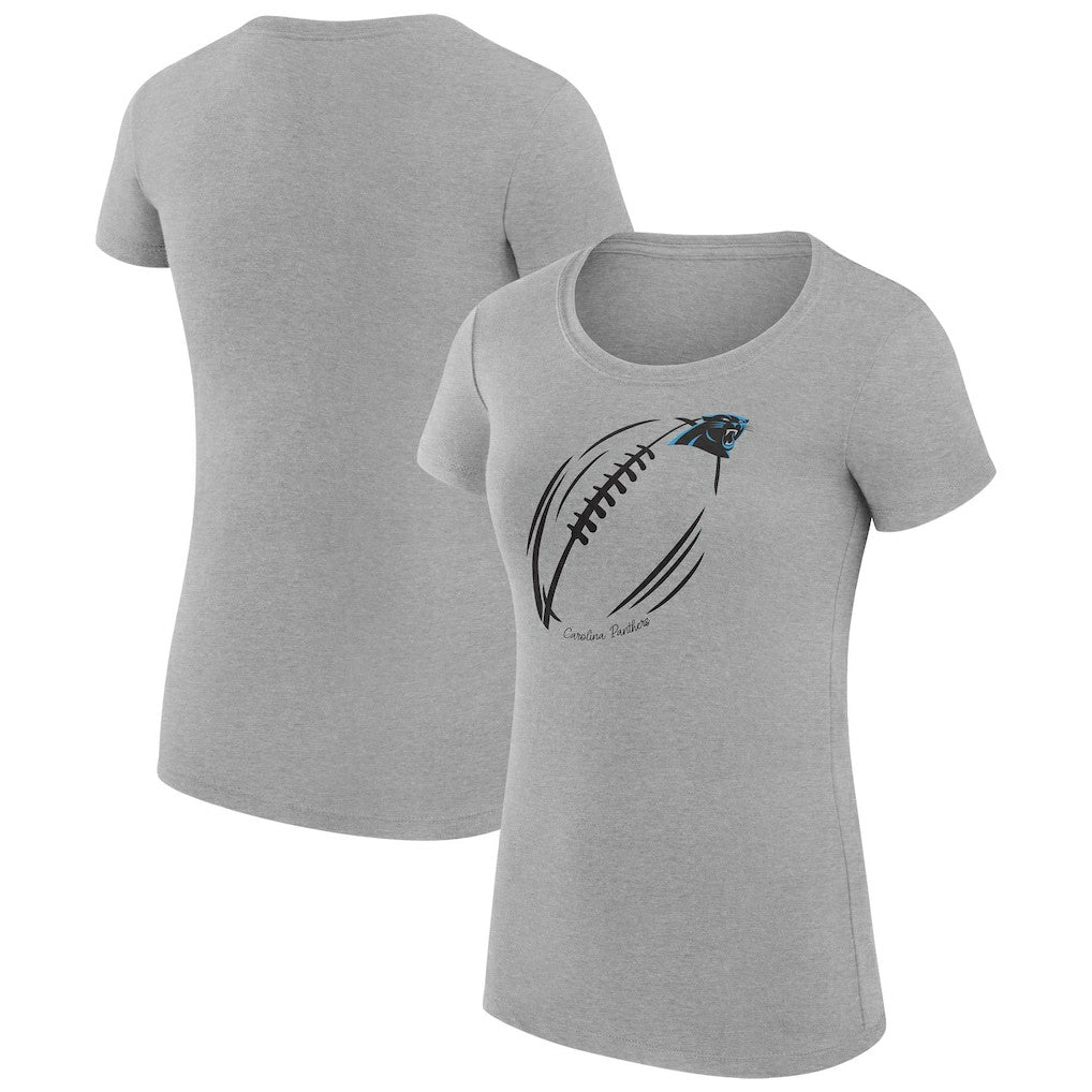 Carolina Panthers G-III 4Her by Carl Banks Women's Super-Slim Fit Lightweight Subtle Football T-Shirt - Heather Gray sale
