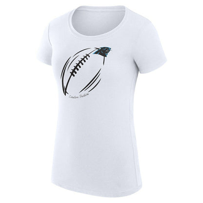 Carolina Panthers G-III 4Her by Carl Banks Women's Super-Slim Fit Lightweight Subtle Football T-Shirt - White discount