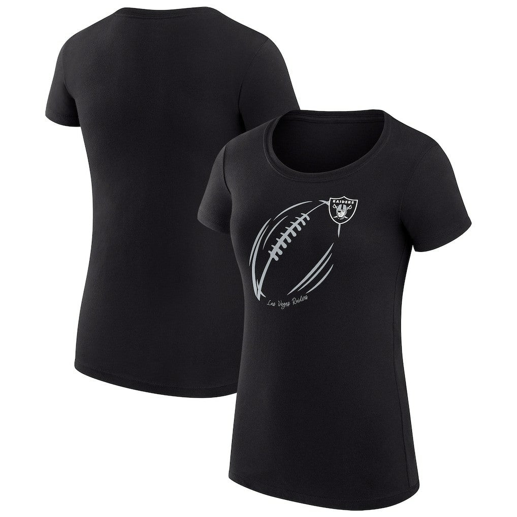 Las Vegas Raiders G-III 4Her by Carl Banks Women's Super-Slim Fit Lightweight Subtle Football T-Shirt - Black discount