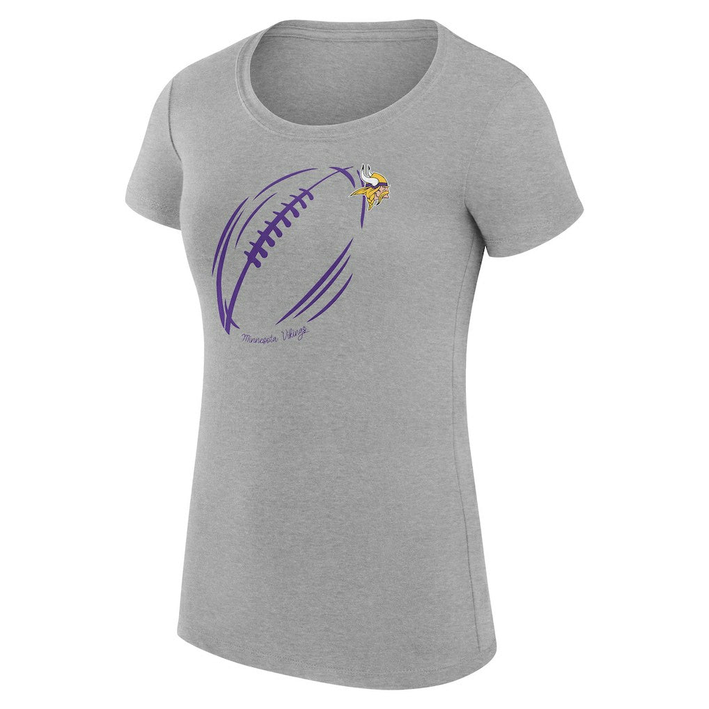 Minnesota Vikings G-III 4Her by Carl Banks Women's Super-Slim Fit Lightweight Subtle Football T-Shirt - Heather Gray on sale