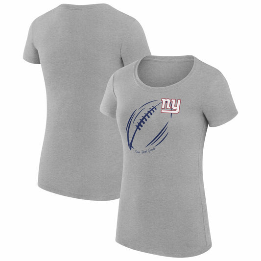 New York Giants G-III 4Her by Carl Banks Women's Super-Slim Fit Lightweight Subtle Football T-Shirt - Heather Gray cheap