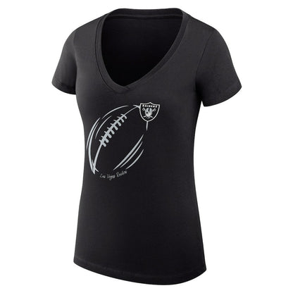 Las Vegas Raiders G-III 4Her by Carl Banks Women's Super-Slim Fit Lightweight Subtle Football V-Neck T-Shirt - Black online