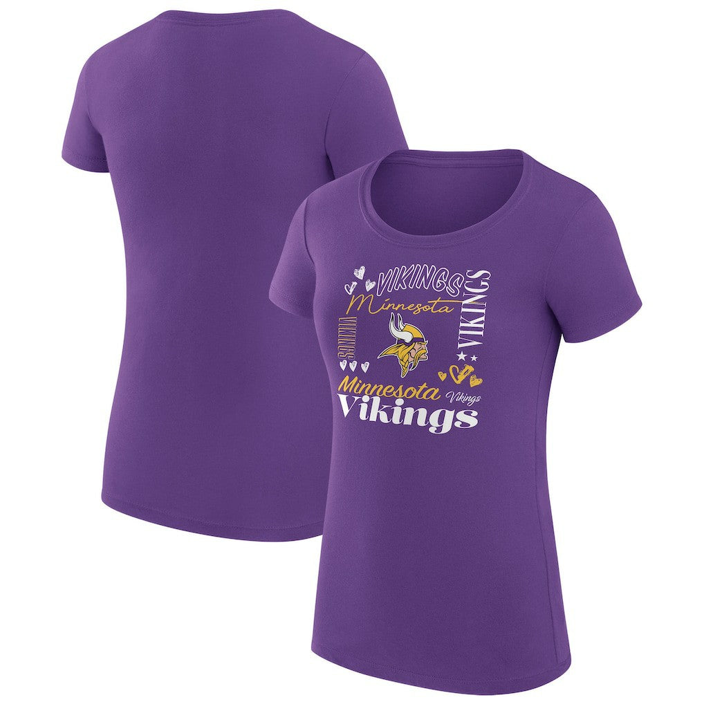 Minnesota Vikings G-III 4Her by Carl Banks Women's Super-Slim Fit Lightweight Collage Team T-Shirt - Purple cheap