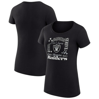 Las Vegas Raiders G-III 4Her by Carl Banks Women's Super-Slim Fit Lightweight Collage Team T-Shirt - Black outlet