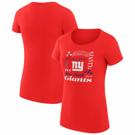 New York Giants G-III 4Her by Carl Banks Women's Super-Slim Fit Lightweight Collage Team T-Shirt - Red for sale