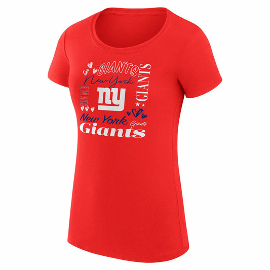 New York Giants G-III 4Her by Carl Banks Women's Super-Slim Fit Lightweight Collage Team T-Shirt - Red for sale