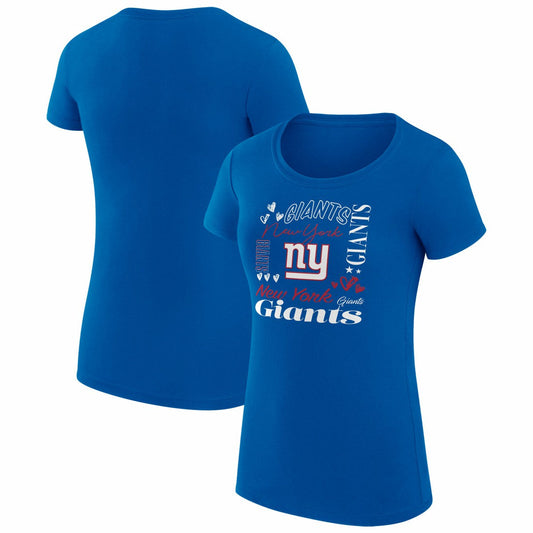 New York Giants G-III 4Her by Carl Banks Women's Super-Slim Fit Lightweight Collage Team T-Shirt - Royal online