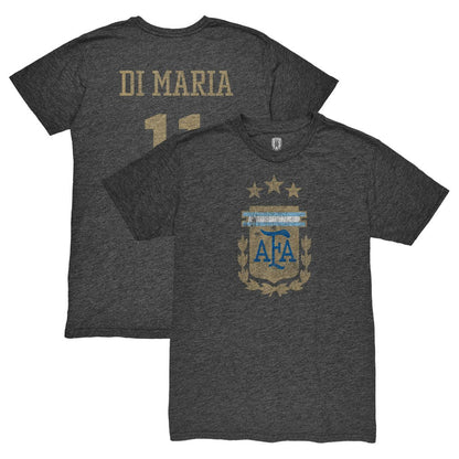 Angel Di Maria Argentina National Team 1863FC Retro Player Tri-Blend T-Shirt - Black discount