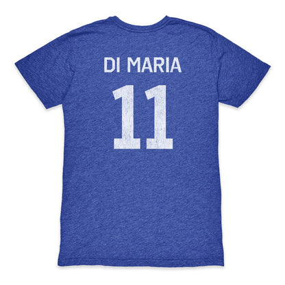 Angel Di Maria Argentina National Team 1863FC Retro Player Tri-Blend T-Shirt - Blue sale