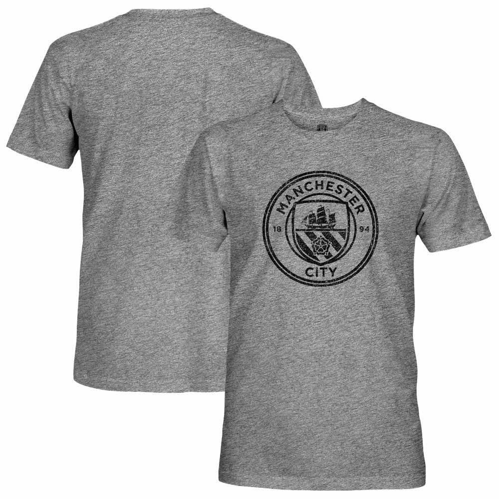 Manchester City 1863FC Mono Badge Retro Tri-Blend T-Shirt - Heather Gray cheap