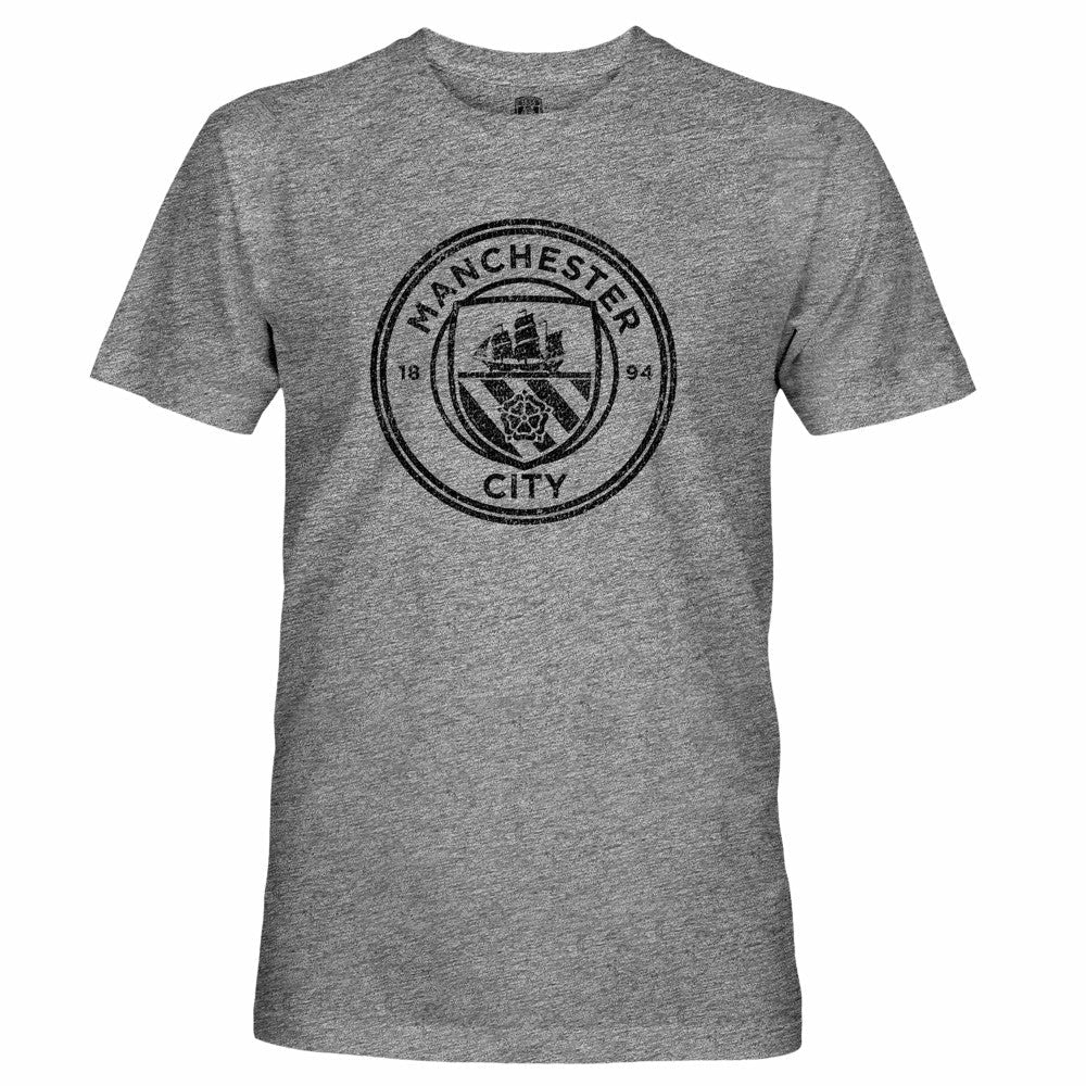 Manchester City 1863FC Mono Badge Retro Tri-Blend T-Shirt - Heather Gray cheap