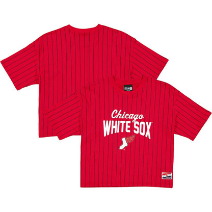 Chicago White Sox Women's 2025 City Connect Pinstripe T-Shirt - Red/Black | New Era