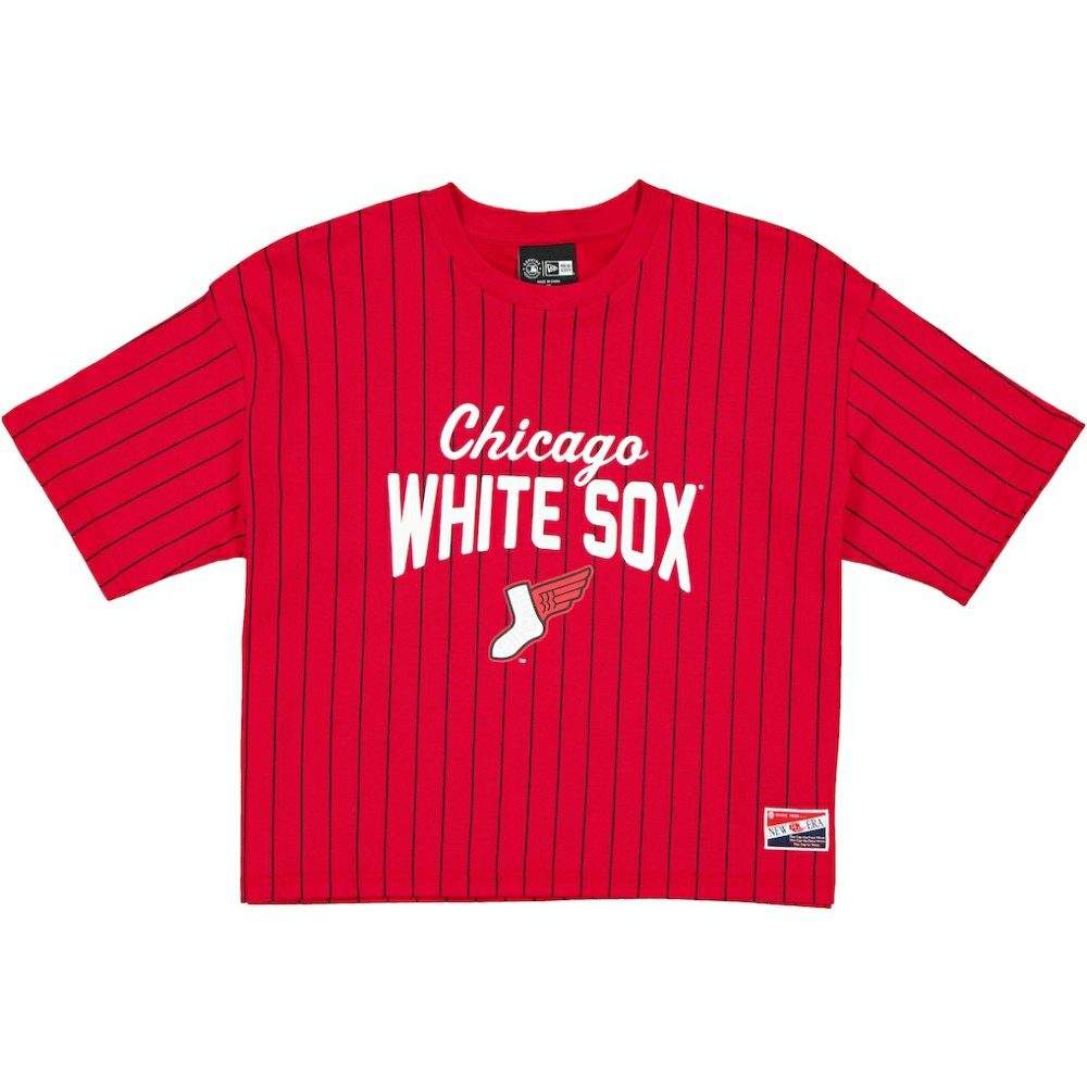 Chicago White Sox Women's 2025 City Connect Pinstripe T-Shirt - Red/Black | New Era