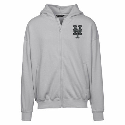 New York Mets Levelwear Uphill Abyssal Full-Zip Hoodie - Gray