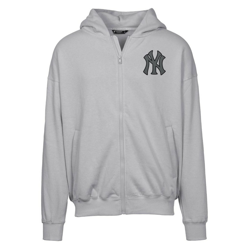 New York Yankees Levelwear Uphill Abyssal Full-Zip Hoodie - Gray