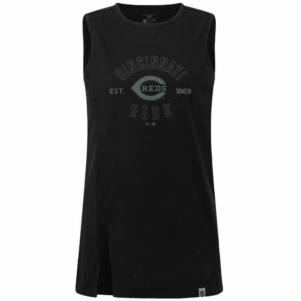 Cincinnati Reds Levelwear Women's Influx Abyssal Tank Top - Black