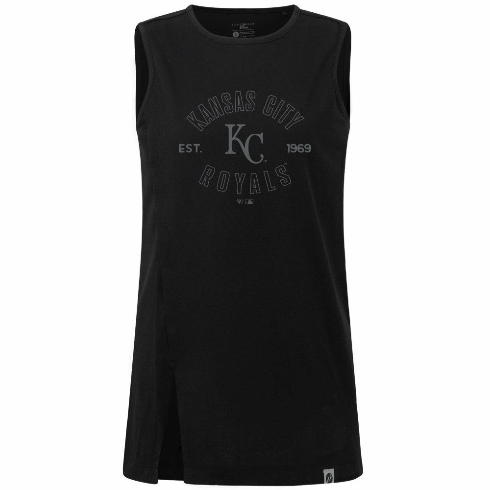 Kansas City Royals Levelwear Women's Influx Abyssal Tank Top - Black