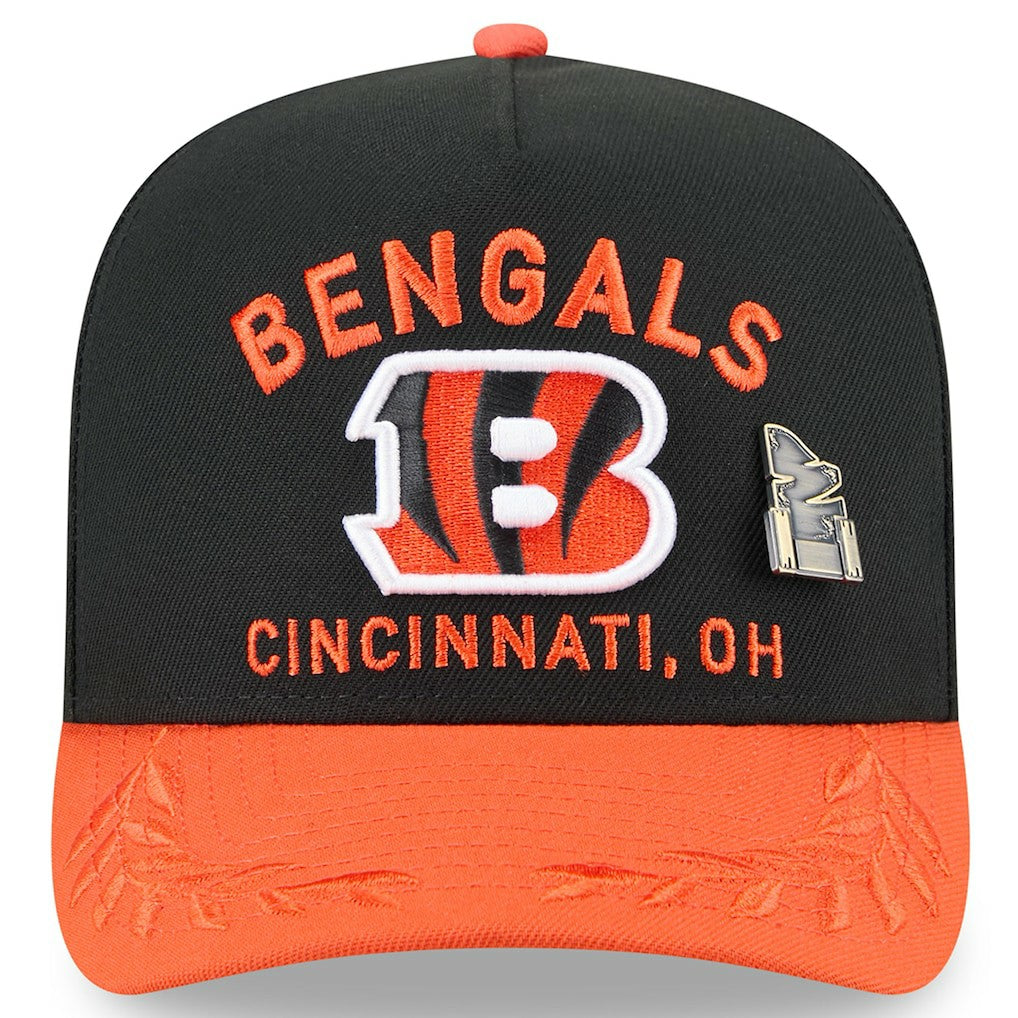 Cincinnati Bengals New Era 2025 NFL Draft On Stage A-Frame 59FIFTY Fitted Hat - Black/Orange on sale