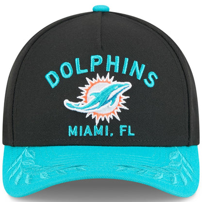 Miami Dolphins New Era 2025 NFL Draft 9FORTY A-Frame M-Crown Adjustable Hat - Black/Aqua online