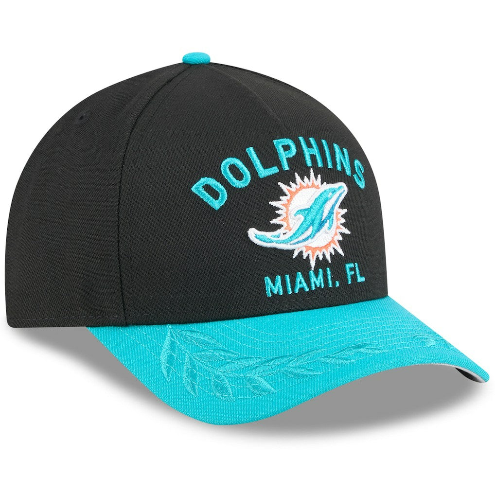 Miami Dolphins New Era 2025 NFL Draft 9FORTY A-Frame M-Crown Adjustable Hat - Black/Aqua online
