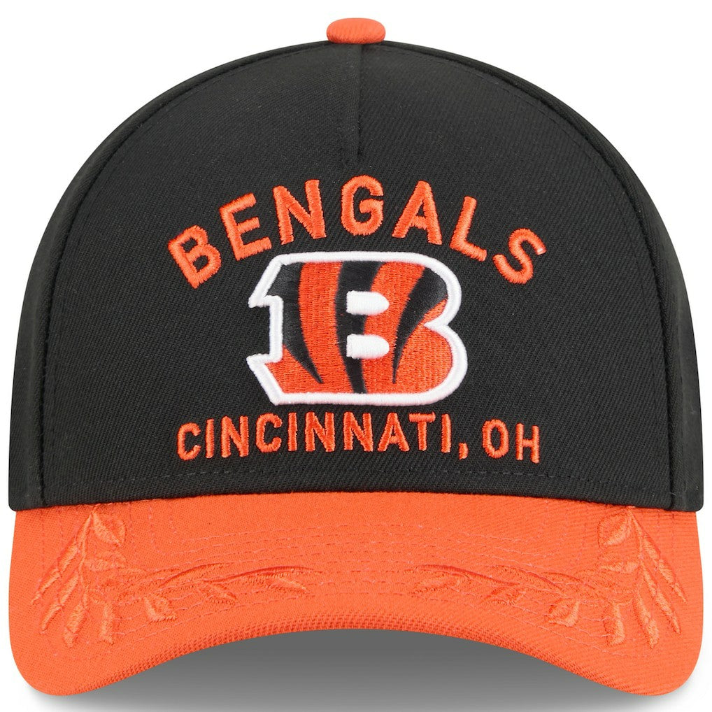 Cincinnati Bengals New Era 2025 NFL Draft 9FORTY A-Frame M-Crown Adjustable Hat - Black/Orange outlet