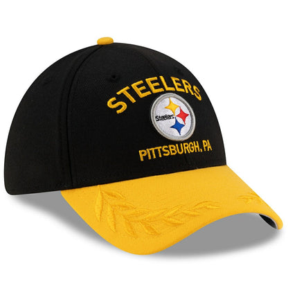 Pittsburgh Steelers New Era 2025 NFL Draft 39THIRTY Flex Hat - Black/Gold sale