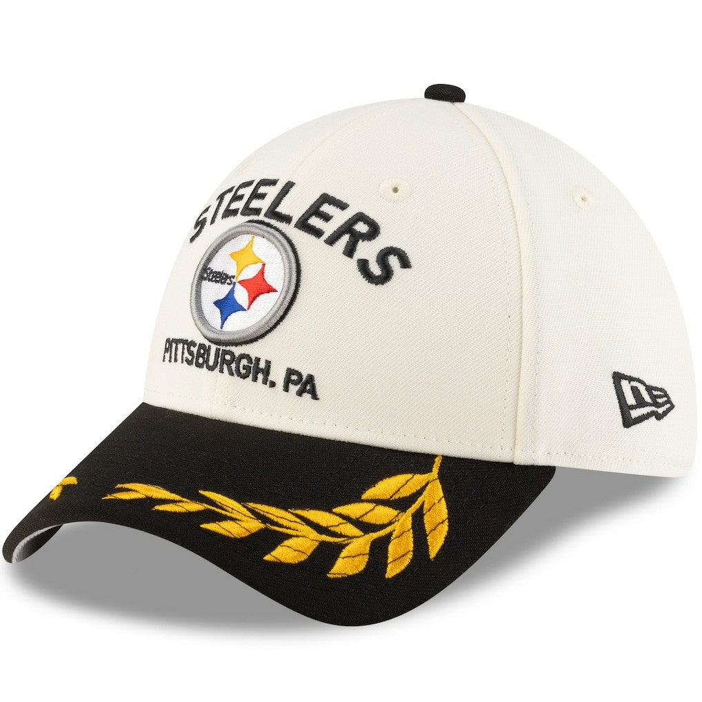 Pittsburgh Steelers New Era 2025 NFL Draft 39THIRTY Flex Hat - Cream/Black for sale