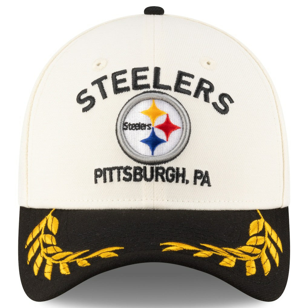 Pittsburgh Steelers New Era 2025 NFL Draft 39THIRTY Flex Hat - Cream/Black for sale