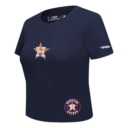 Houston Astros Pro Standard Women's Game Day Classics Baby Doll Cropped T-Shirt - Navy