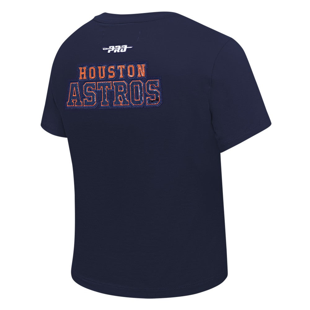 Houston Astros Pro Standard Women's Game Day Classics Baby Doll Cropped T-Shirt - Navy