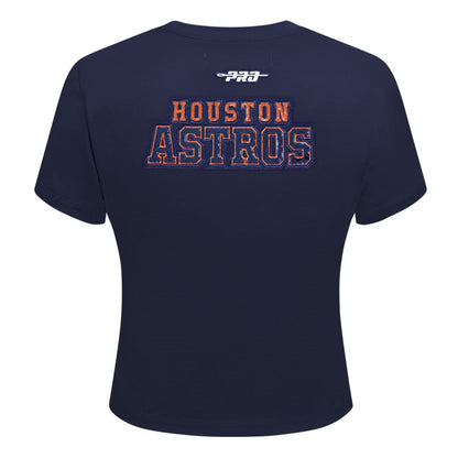 Houston Astros Pro Standard Women's Game Day Classics Baby Doll Cropped T-Shirt - Navy