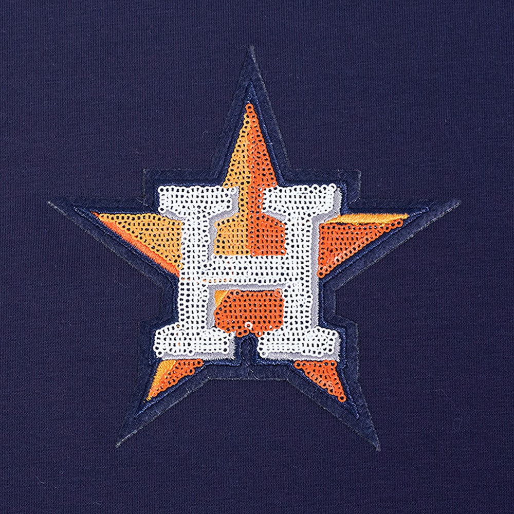 Houston Astros Pro Standard Women's Game Day Classics Baby Doll Cropped T-Shirt - Navy