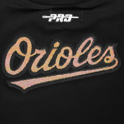 Baltimore Orioles Pro Standard Women's Game Day Classics Baby Doll Cropped T-Shirt - Black
