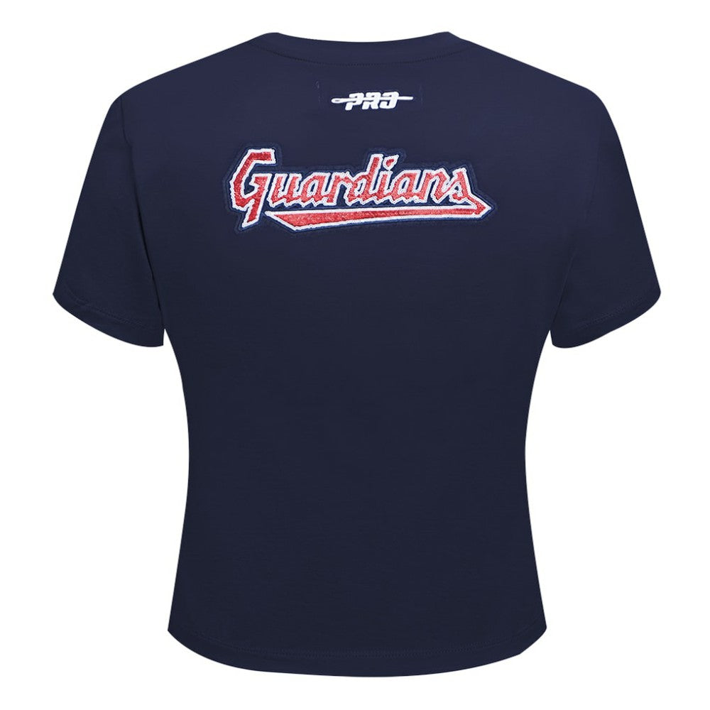 Cleveland Guardians Pro Standard Women's Game Day Classics Baby Doll Cropped T-Shirt - Navy