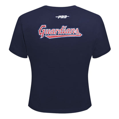 Cleveland Guardians Pro Standard Women's Game Day Classics Baby Doll Cropped T-Shirt - Navy