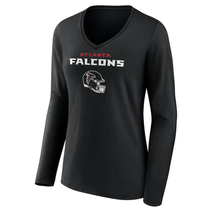 Michael Penix Jr. Atlanta Falcons Women's Name & Number Team Wordmark Long Sleeve V-Neck T-Shirt - Black sale