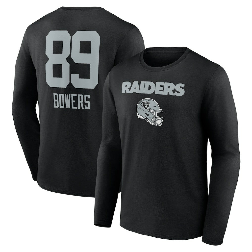 Brock Bowers Las Vegas Raiders Name & Number Team Wordmark Long Sleeve T-Shirt - Black outlet