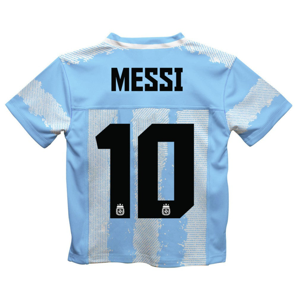 Lionel Messi Argentina National Team Vive La Fete Youth Painted Stripes Football Jersey - Light Blue sale