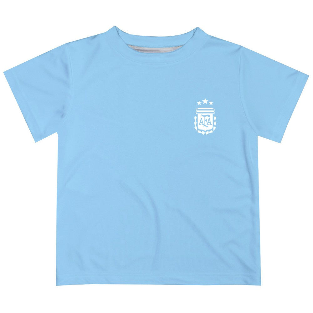 Argentina National Team Vive La Fete Youth Impressions Artwork T-Shirt - Light Blue on sale