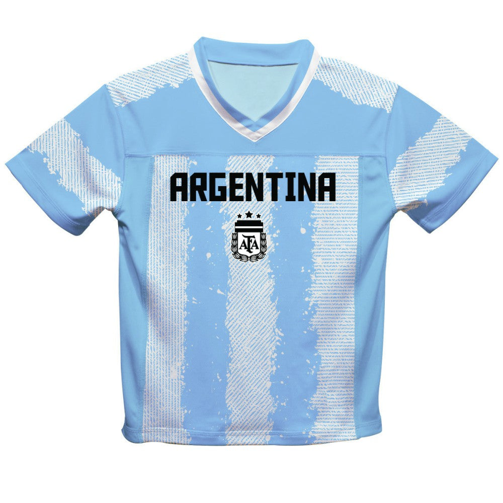 Lionel Messi Argentina National Team Vive La Fete Football Jersey - Light Blue sale