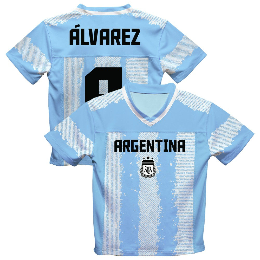 Julián Álvarez Argentina National Team Vive La Fete Football Jersey - Light Blue discount