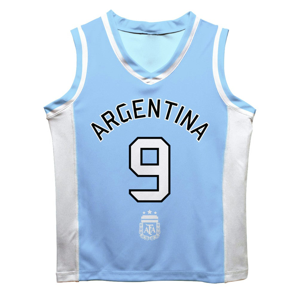 Julián Álvarez Argentina National Team Vive La Fete Mesh Basketball Jersey - Light Blue on sale