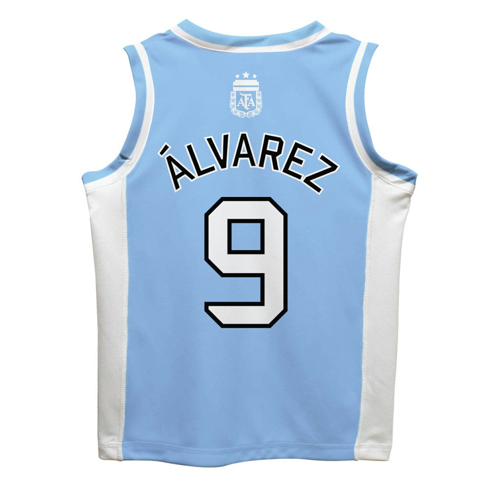 Julián Álvarez Argentina National Team Vive La Fete Mesh Basketball Jersey - Light Blue on sale
