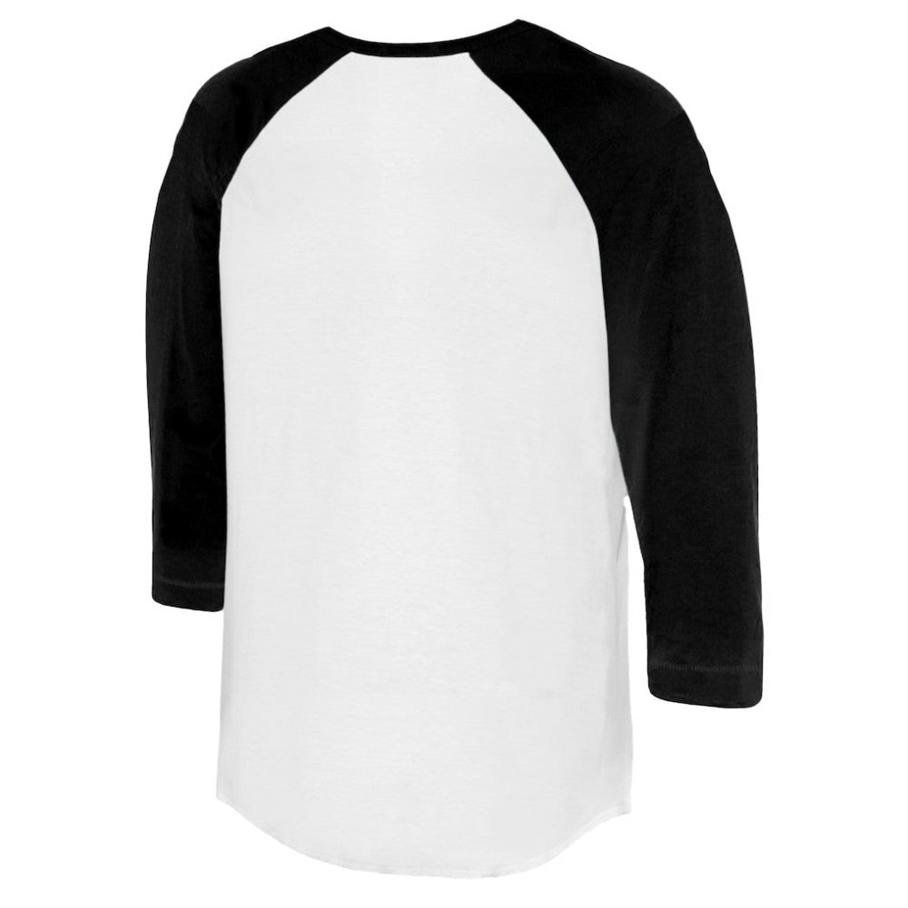 Cleveland Guardians Tiny Turnip Women's Logo Grid 3/4 Sleeve Raglan T-Shirt - White/Black