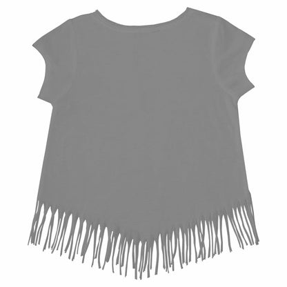 San Diego Padres Tiny Turnip Girls Youth Logo Grid Fringe T-Shirt - Gray